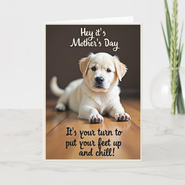 Striped Puppy Love Card (Front)