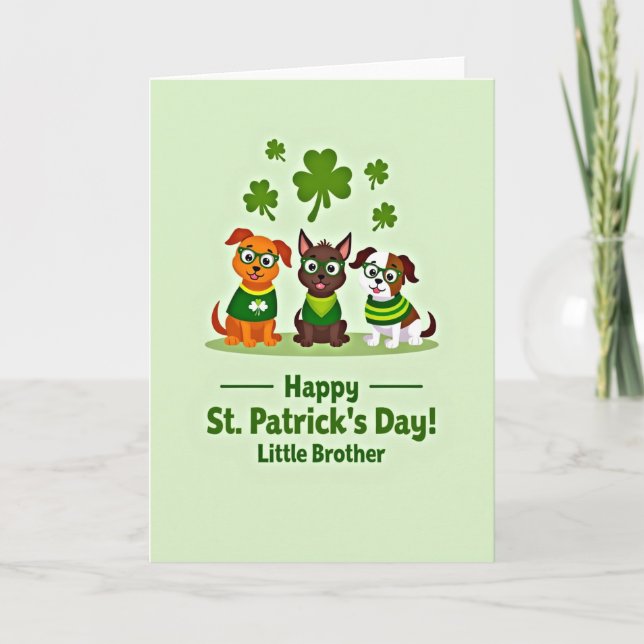 Striped Puppy Patrick Card (Front)