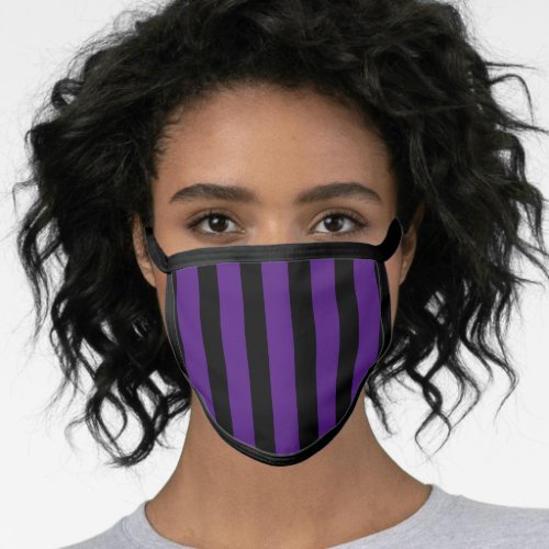 Striped Purple and Black Face Mask