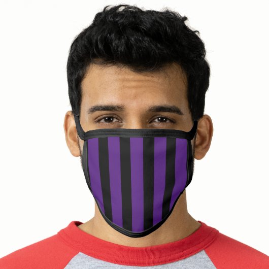 Striped Purple and Black Face Mask (Worn Him)