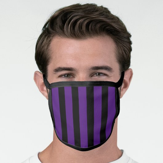 Striped Purple and Black Face Mask (Worn Him)