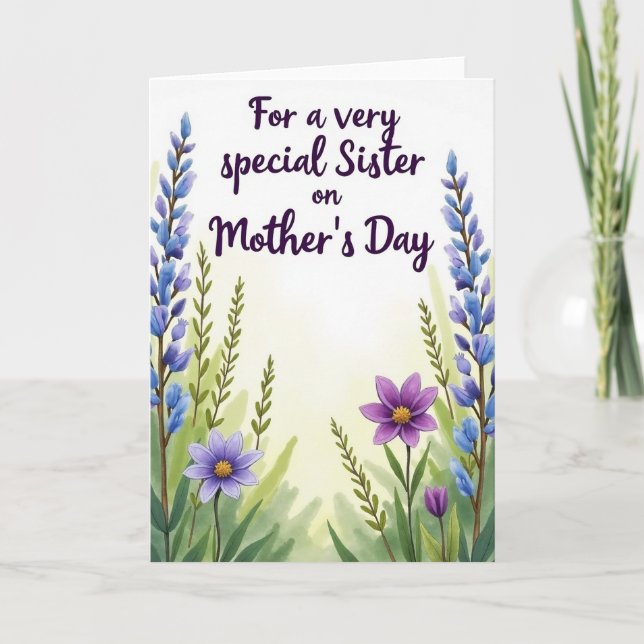 Striped Purple Bloom Tribute Card (Front)