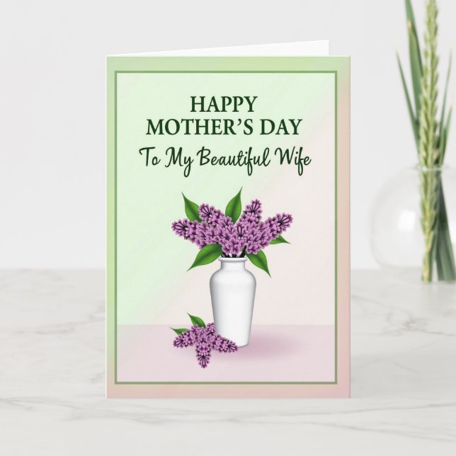 Striped Purple Blossom Greeting Card (Front)