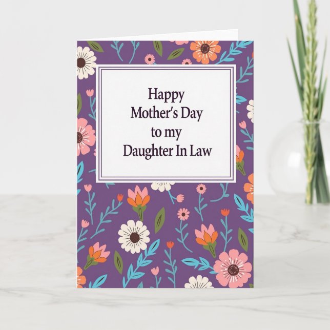 Striped Purple Flower Card (Front)