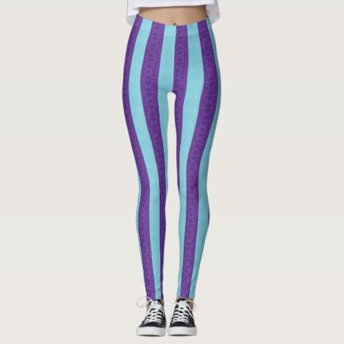 Striped purple leggings
