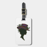 Striped Purple &amp; Red Hat Cameo Luggage Tag