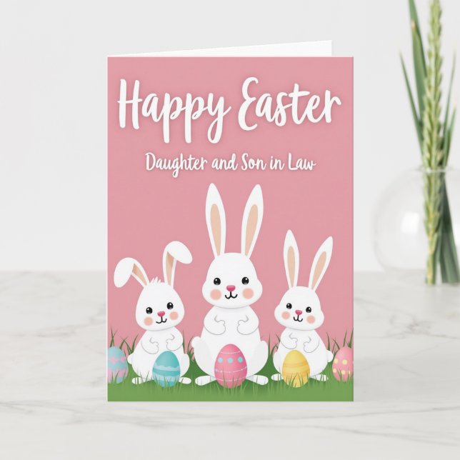 Striped Rabbit Spring Card (Front)