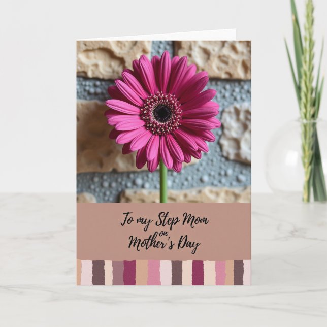 Striped Radiant Flower Design Card (Front)