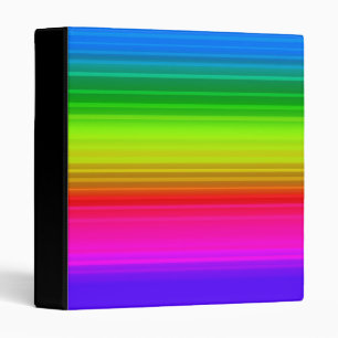 Striped rainbow 3 ring binder