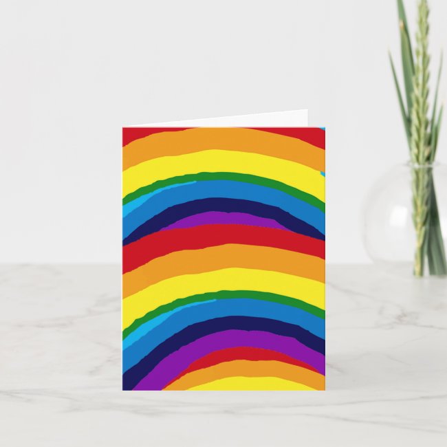 Striped Rainbow Abstract Blank Card