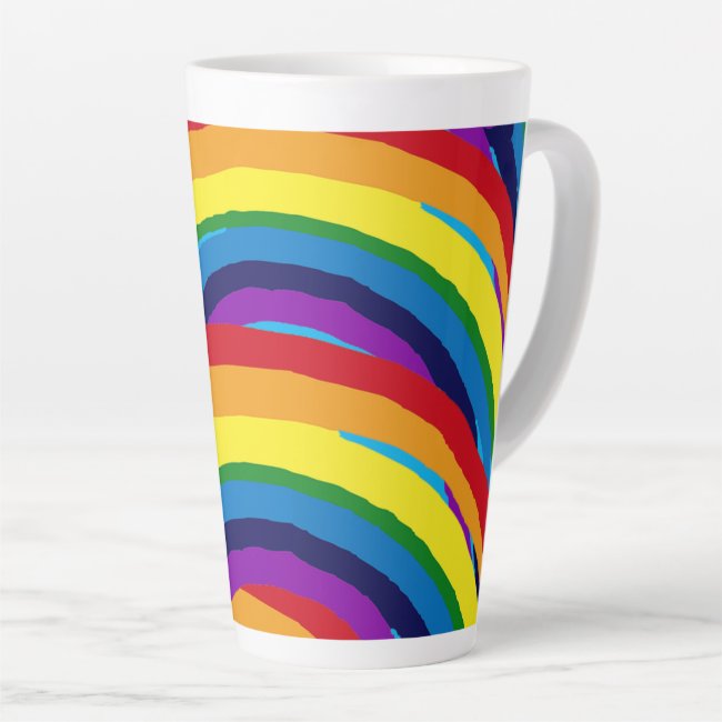Striped Rainbow Abstract Latte Mug
