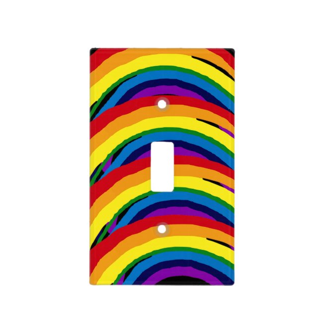 Striped Rainbow Abstract Light Switch Cover
