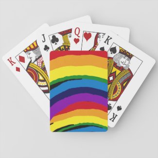 Striped Rainbow Abstract Playing Cards