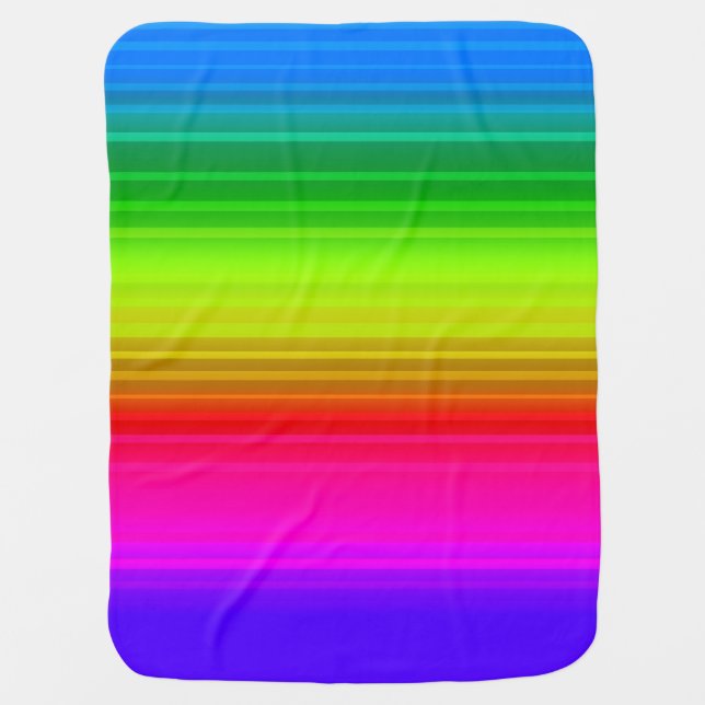 Striped rainbow baby blanket (Front)