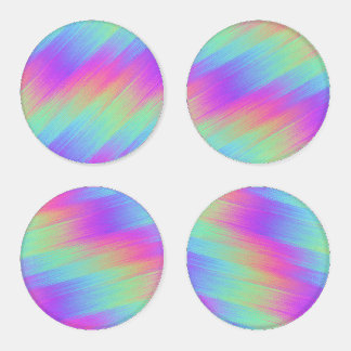 striped rainbow blend : coaster set