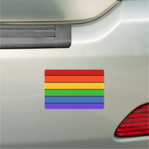 Striped Rainbow Car Magnet