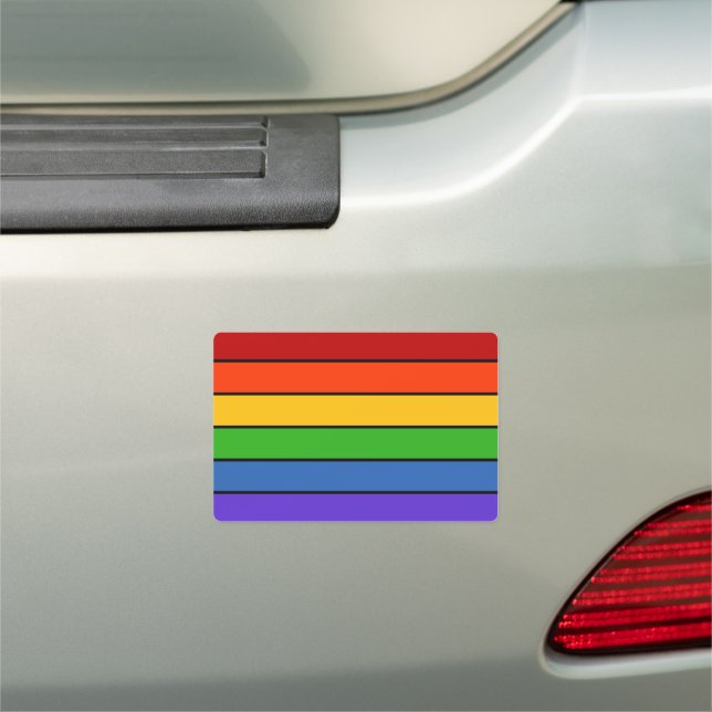 Striped Rainbow Car Magnet (In Situ)