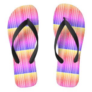 Striped rainbow colors flip flops