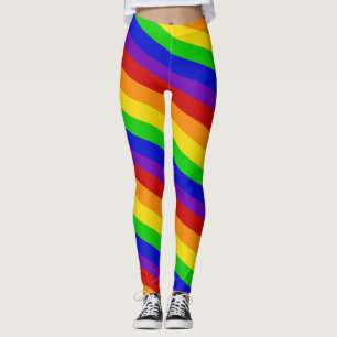 Striped Rainbow Colors Leggings PRIDE Colorful Fun