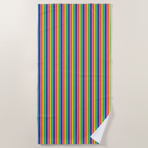 Striped rainbow colors Pride lgbtq lgbt Beach Towel
