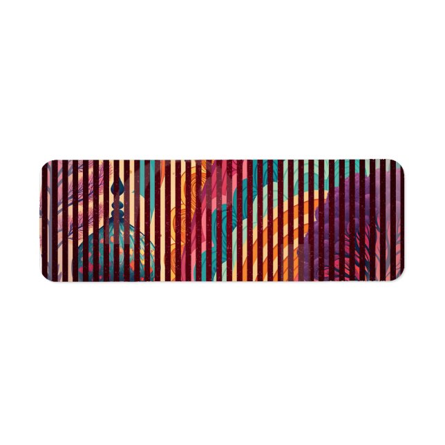 Striped Rainbow Fantasy Return Address Label (Front)