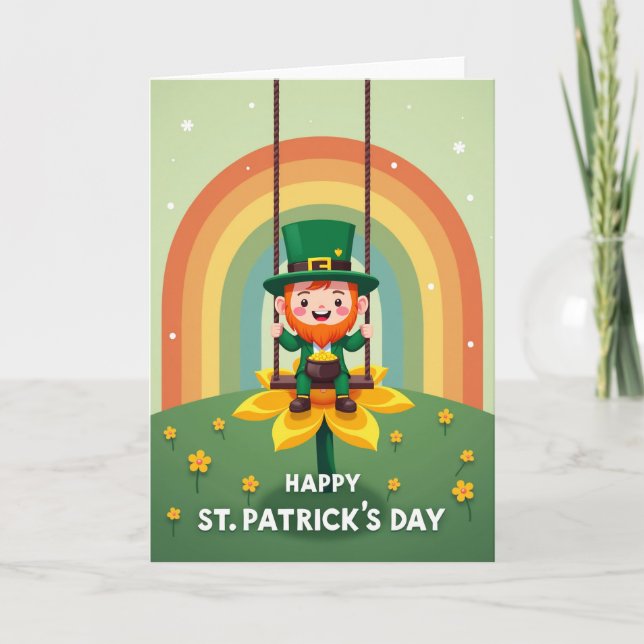 Striped Rainbow Happy Day Card (Front)