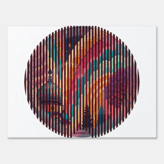 Striped Rainbow Mosque Yard Sign – Customizable