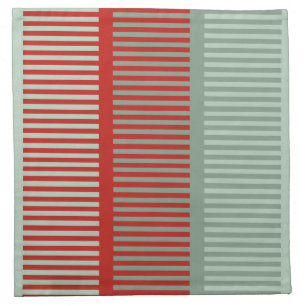 Striped Red and Green Cloth Napkin