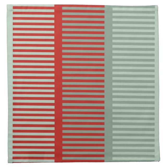 Striped Red and Green Cloth Napkin (Front)