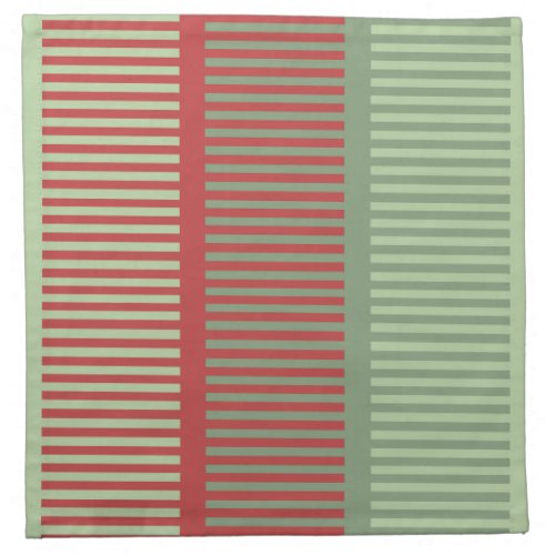Striped Red and Green Cloth Napkin