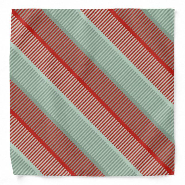 Striped Red and Green Pattern Bandana (Front)