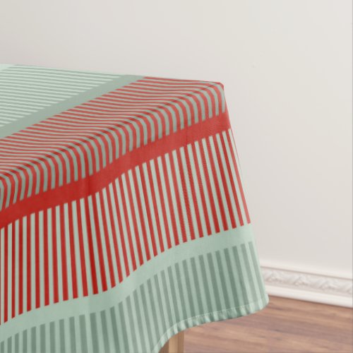 Striped Red and Green Tablecloth