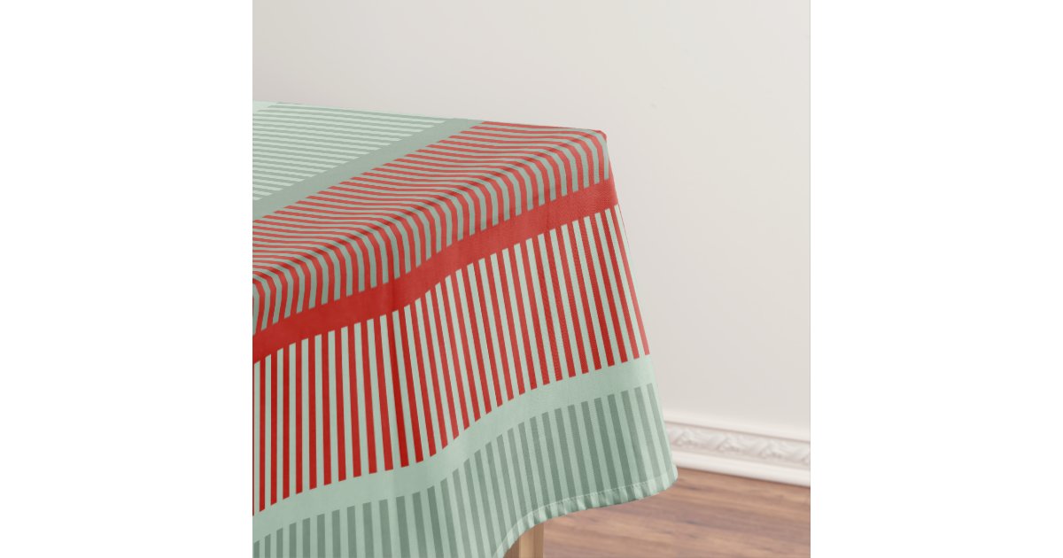 Striped Red and Green Tablecloth Zazzle