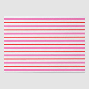 Striped Red and Pink Tissue Paper