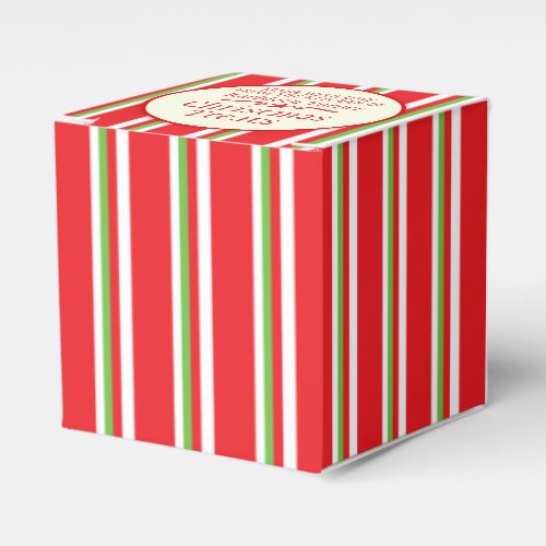 Striped red green cookie swap baking gift box