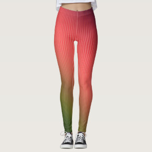 Striped, red , green , gradient leggings