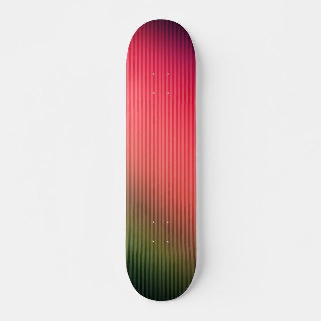 Striped, red , green , gradient   skateboard (Front)