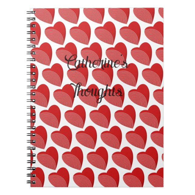 Striped Red Heart Notebook (Front)