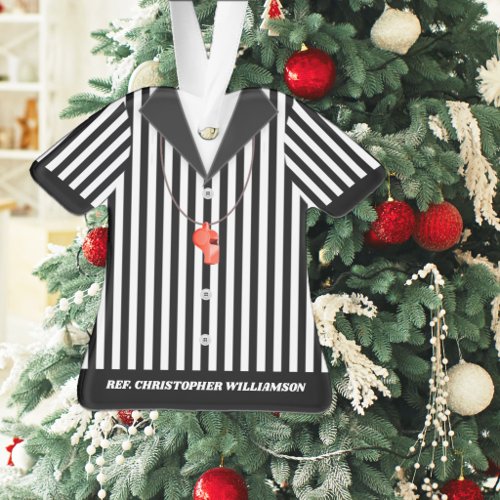 Striped Referee Uniform Shirt Ornament