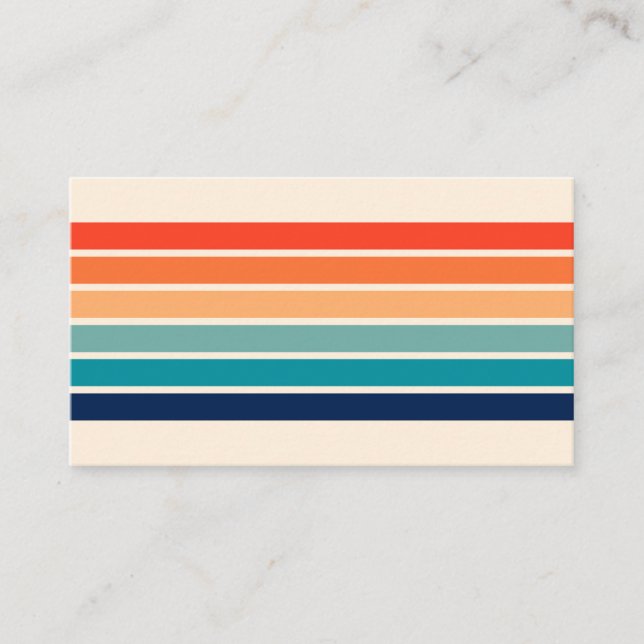 Striped Retro Stripes Business Card (Front)