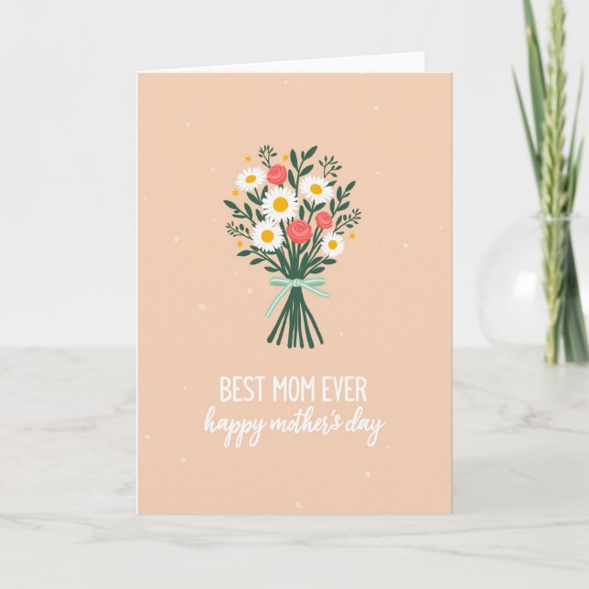 Striped Ribbon Bouquet Card (Front)