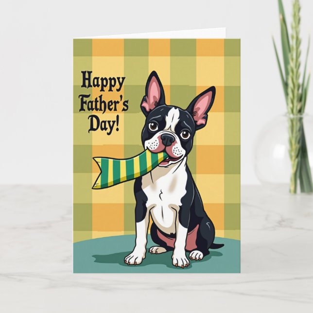 Striped Ribbon Fathers Day Card (Front)