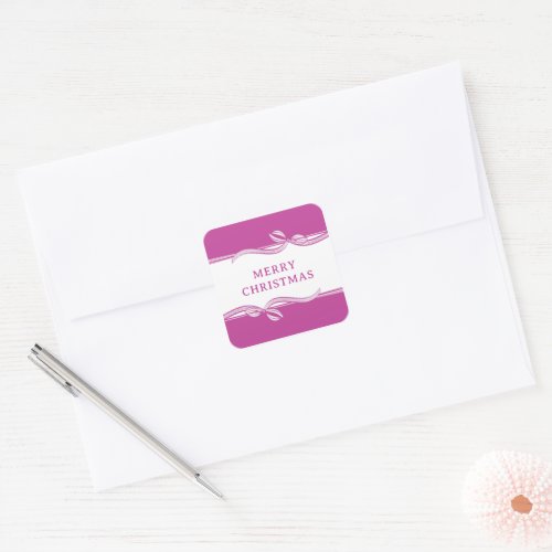 Striped Ribbon Square Sticker