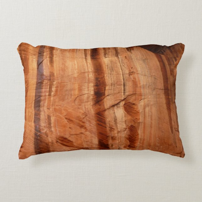Striped Rock of Double Arch Alcove II at Zion Accent Pillow (Front)