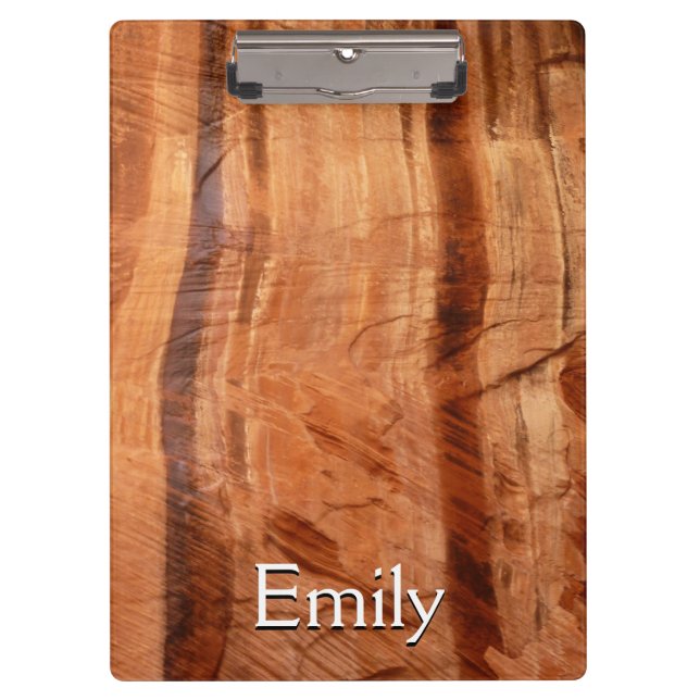 Striped Rock of Double Arch Alcove II at Zion Clipboard (Front)