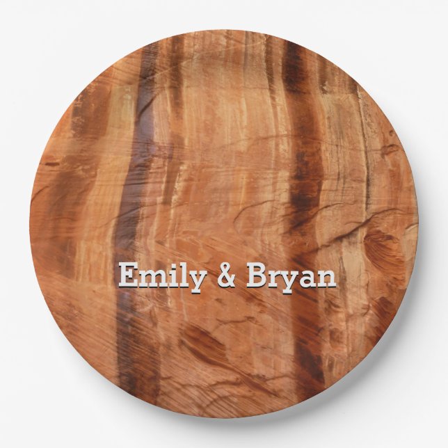 Striped Rock of Double Arch Alcove II at Zion Paper Plates (Front)