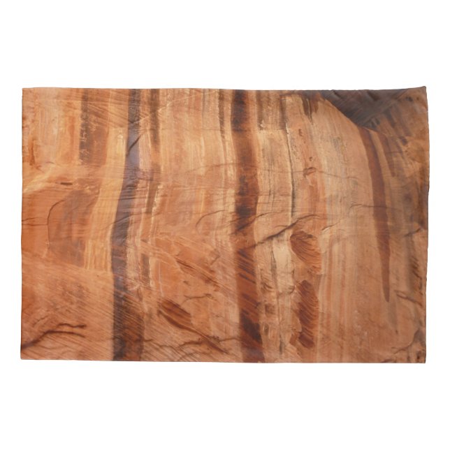 Striped Rock of Double Arch Alcove II at Zion Pillow Case (Back)