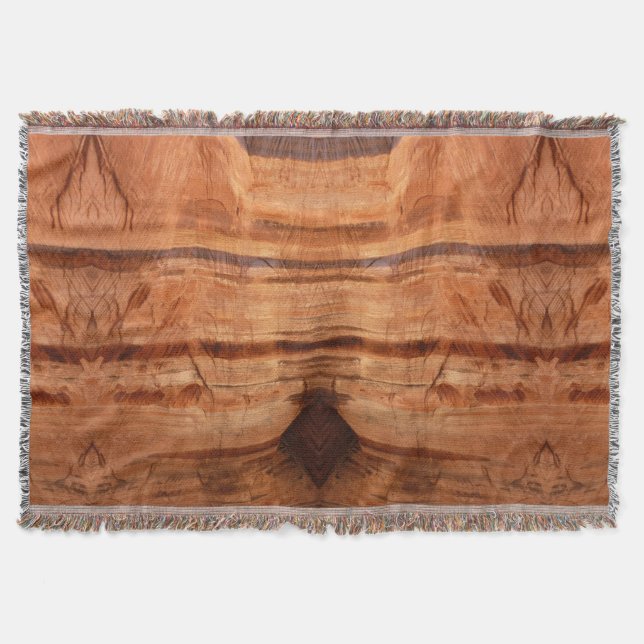 Striped Rock of Double Arch Alcove II at Zion Throw Blanket (Front)