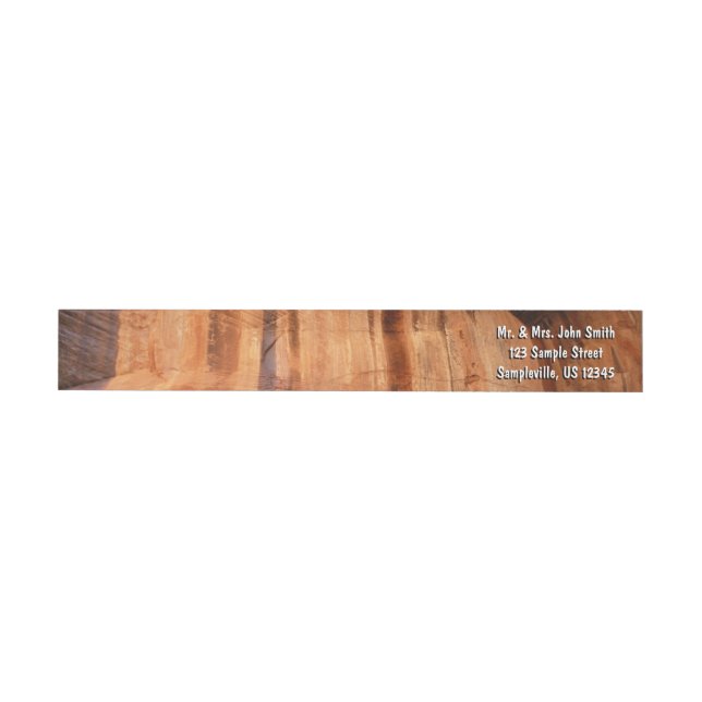 Striped Rock of Double Arch Alcove II at Zion Wrap Around Label (Individual)