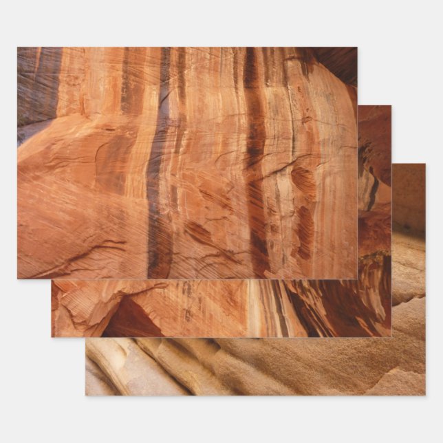 Striped Rock of Double Arch Alcove II at Zion Wrapping Paper Sheets (Set)